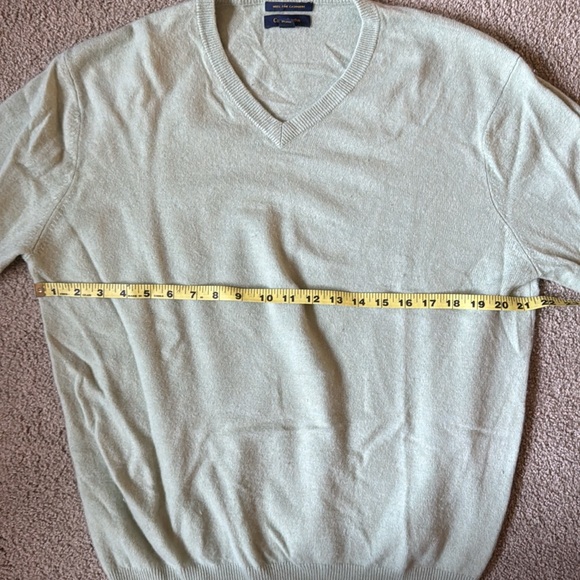 Club Room Fuzzy Cashmere V-Neck, Men’s L. Mint Green - Picture 8 of 10